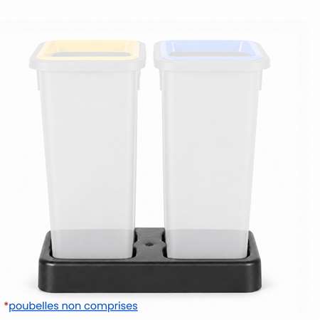 Image de BASE PLASTIQUE NOIRE POUBELLE FIT 70 LITRES - 2 POSTES