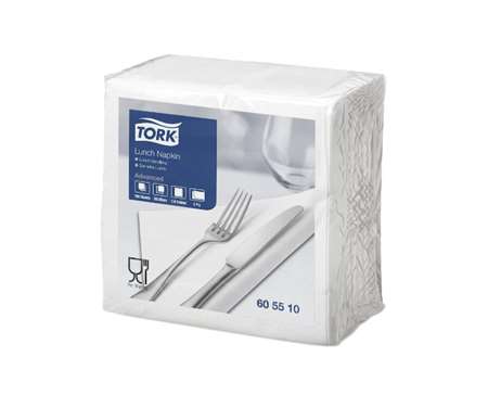SERVIETTE LUNCH BLANCHE 30X30 CM 2 PLIS