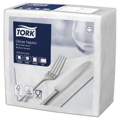 Image de SERVIETTE BLANCHE OUATE 39*39 CM 2 PLIS