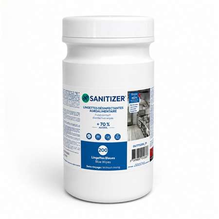 Image de LINGETTE DESINFECTANTE BLEU SANS RINCAGE BOITE DE 200